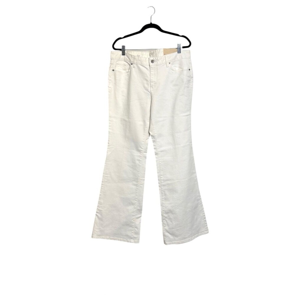 LOFT Modern Flare Jeans White Low Rise Y2K Stretch Size 12 NWT
